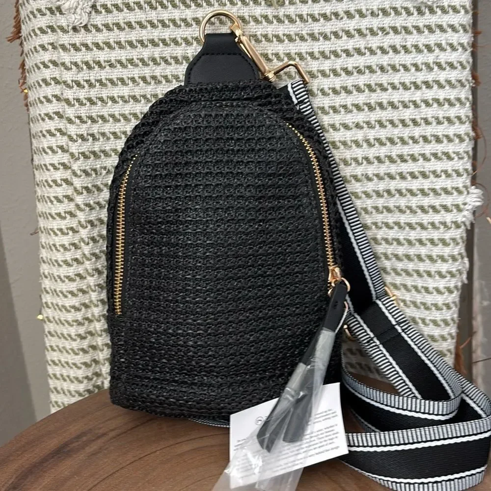 - Pretty Simple Rowan Raffia Sling Bag